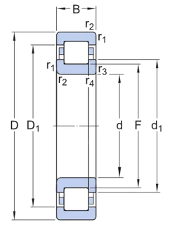 NJ 2322 ECML Cylindrical Roller Bearing drawing NJ 2322 ECML Cylindrical Roller Bearing drawing