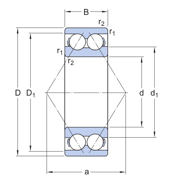 3320A Angular Contact Ball Bearing drawing 3320A Angular Contact Ball Bearing drawing